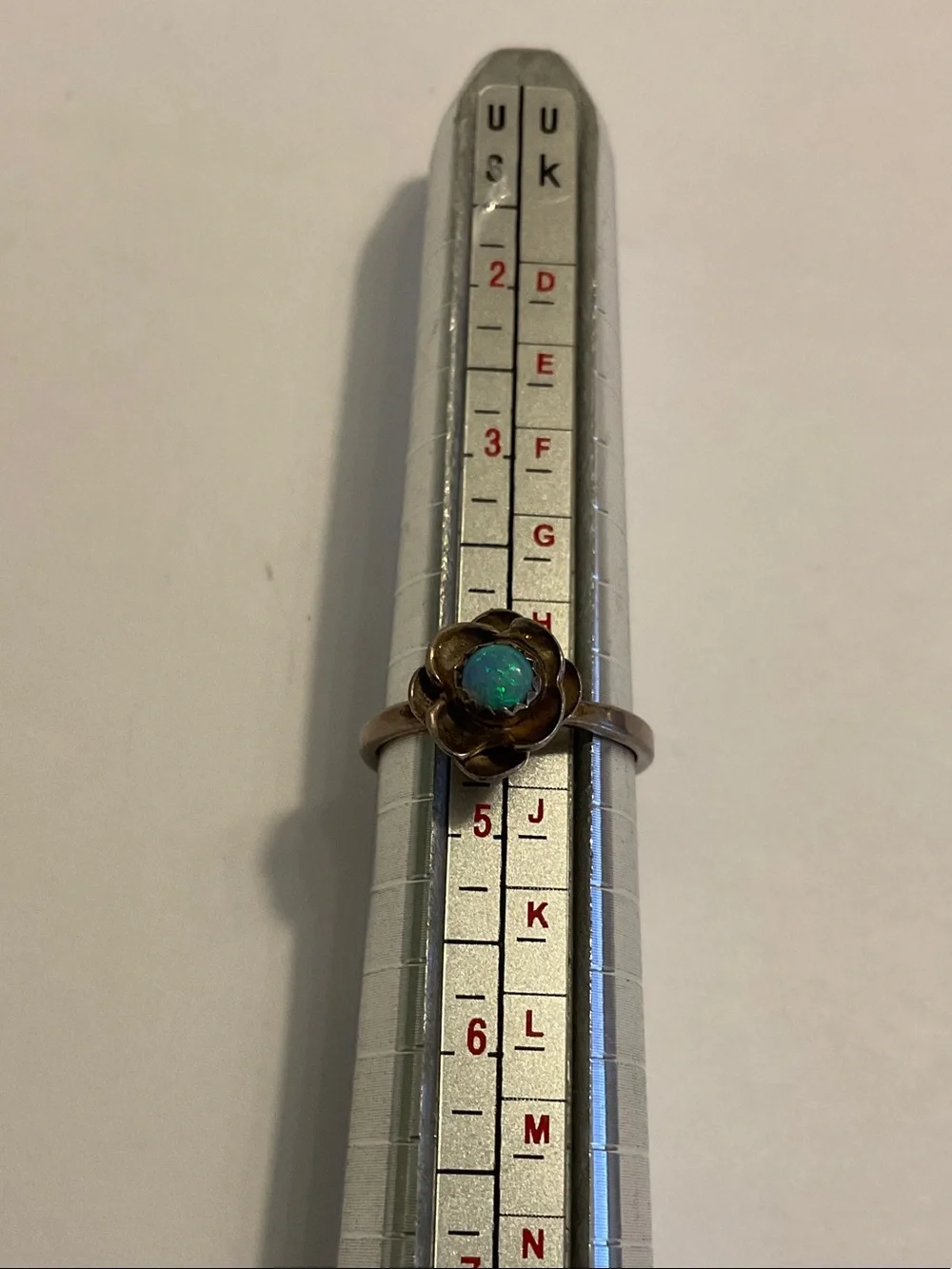 Sterling silver opal ring